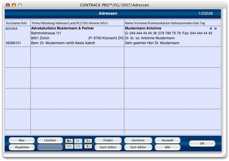 Beispiel Adressliste